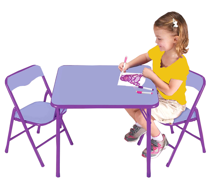 Metal Kids Folding Table And Chairs Set Easy Removal Advantage Main Material Metal