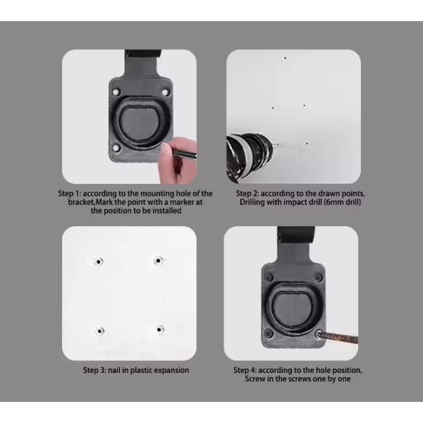 IP55 Type2 EV Charger Hook For EV Charging Accessories Electric Vehicle Cable Holder