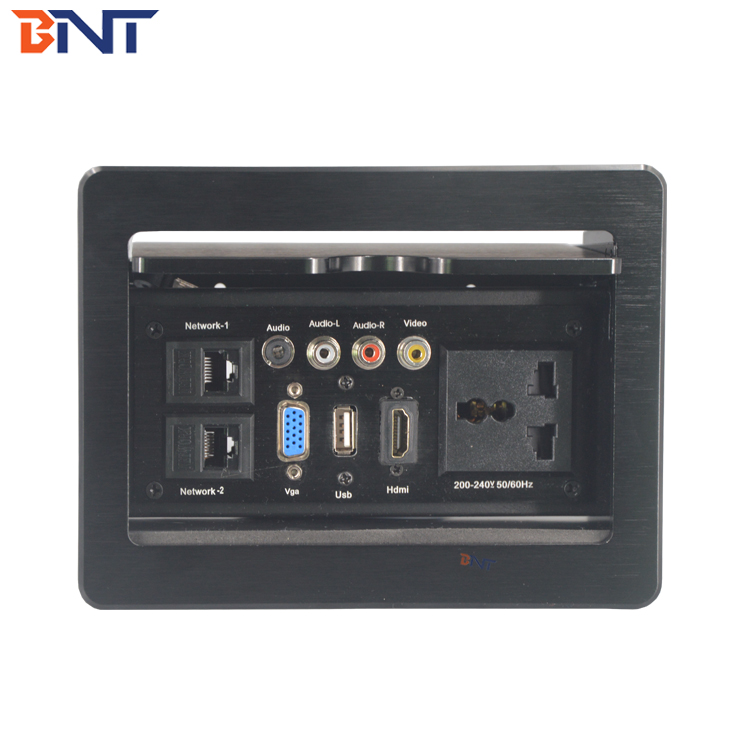Commercial Compact Table Cable Cubby , Slip Up Conference Table Connectivity Box