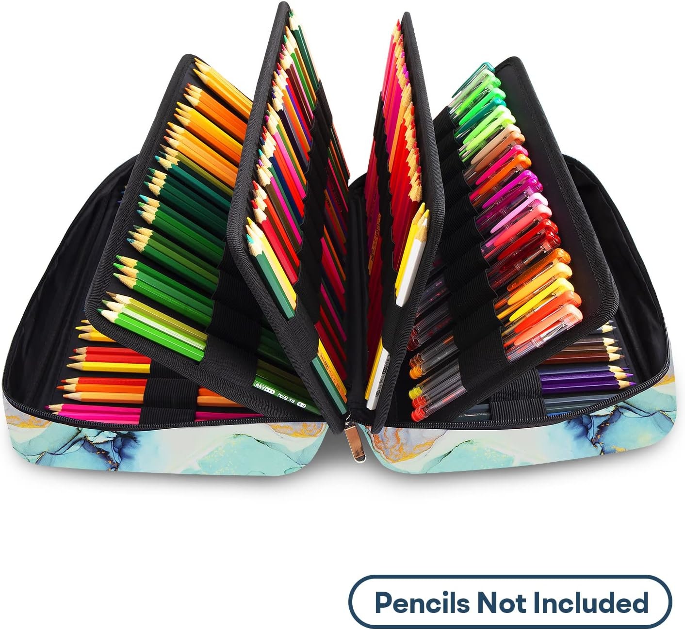 300 Slots Color Pencil Case - Pen Case Organizer with Handy Wrap & Zipper, Multilayer Holder for Prismacolor Colored Pen