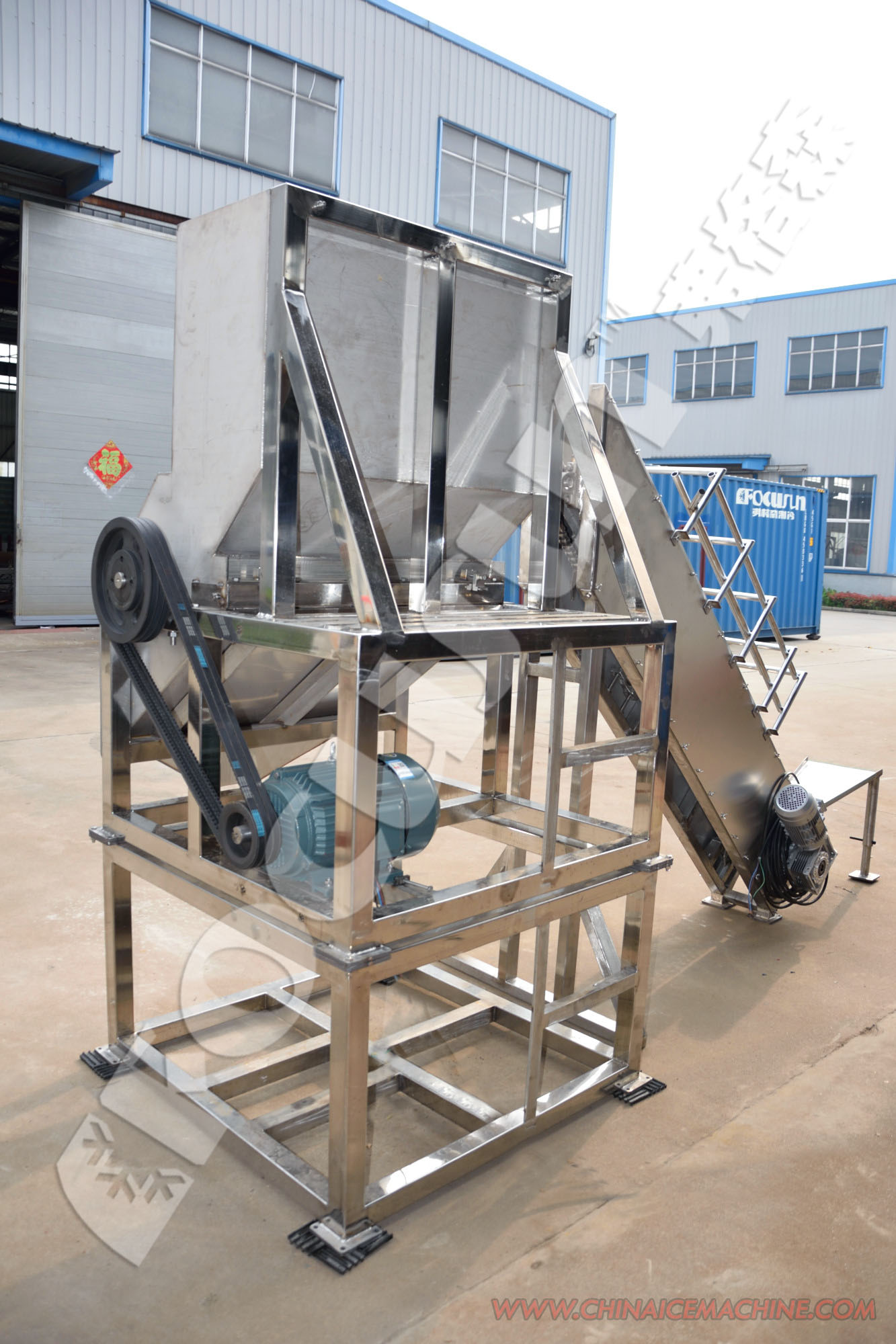 Crushing Function Commercial Block Ice Crusher Maker 100kg/min