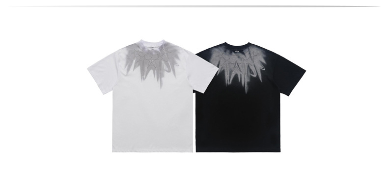 Custom Lables American Designer Clothes Men's Five Star T-Shirt with Small Neckline