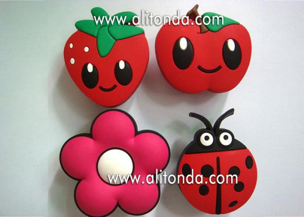 Soft pvc flower shape handles custom cartoon cute room handles supply draw knobs for children
