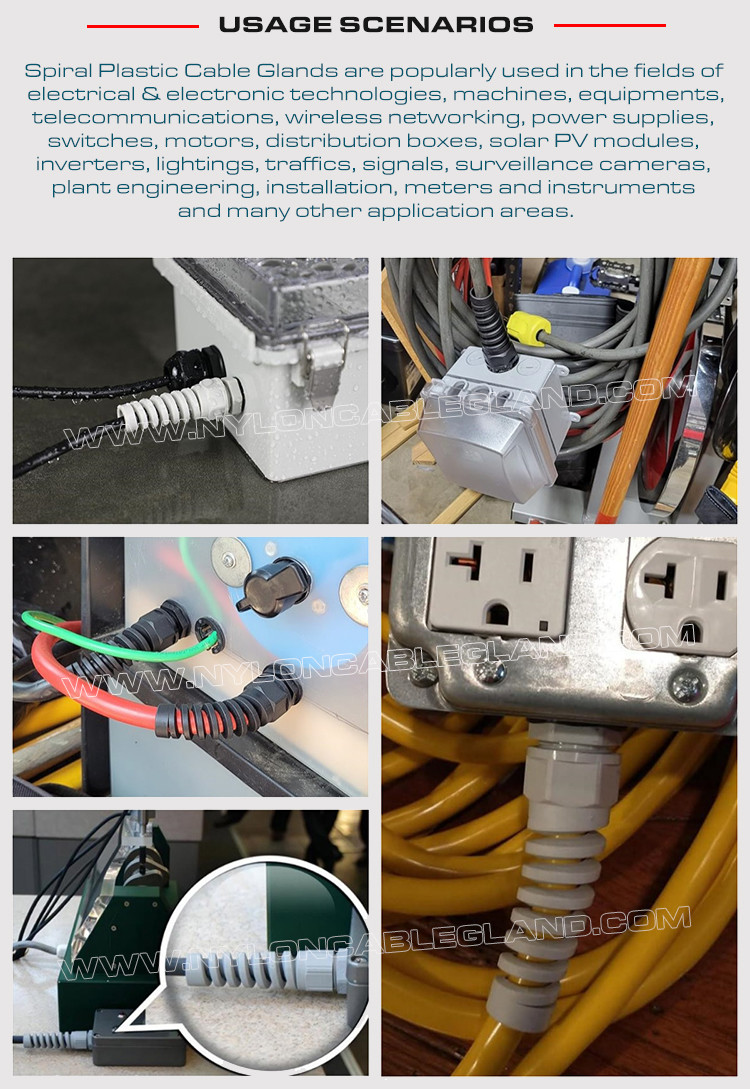 Bend-Protecting IP68 Cable Glands, Flex-Protecting Nylon NPT Insulating Cable Glands for Flexible Cables