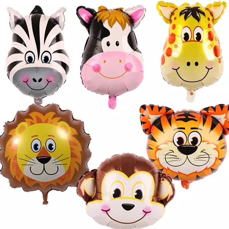 Animal Head Foil Ballons Cartoon Helium Foil Balloon Decoration