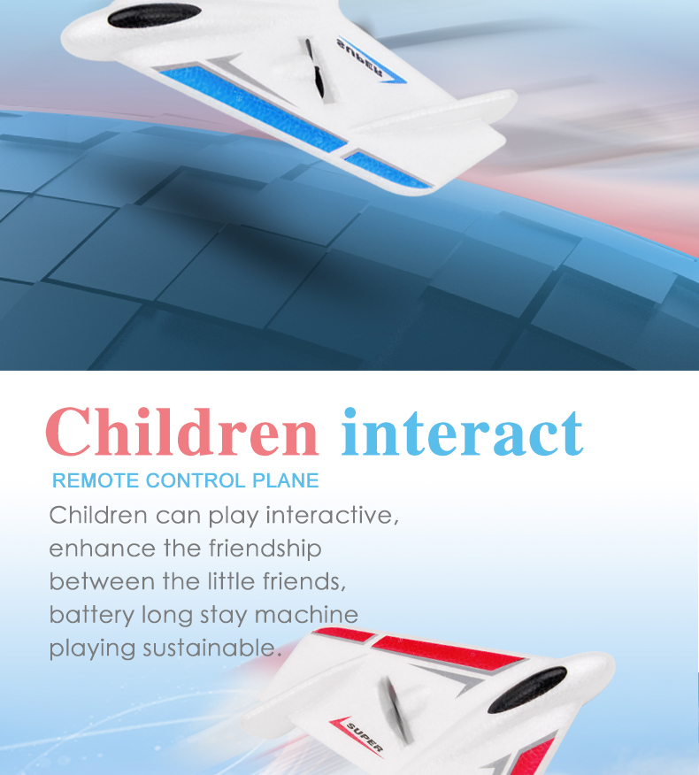 4K UHD Video Capture Resolution Durable Remote Control Airplane Toy Foam Fixed Wing Glider Airplane RC Aircraft Model