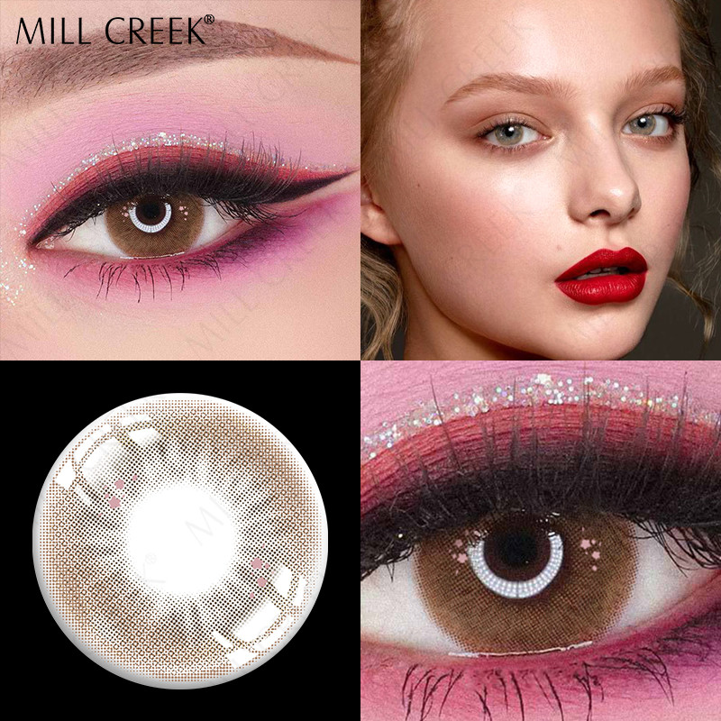 Affordable Monthly Colored Contacts Caramel Brown Lens 3 Tone