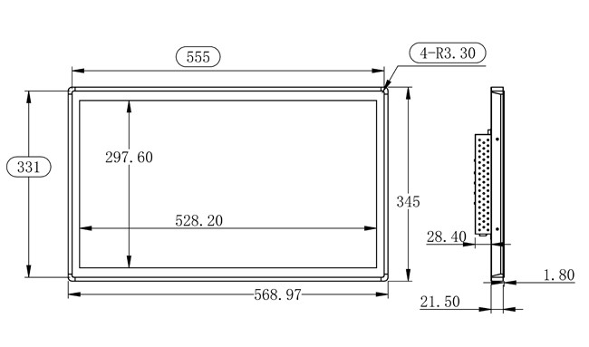 23.8-Inch Windows Touch Embedded Screen for Digital Signage, Interactive Whiteboards, Restaurant Tabletop Ordering, and Security Monitoring