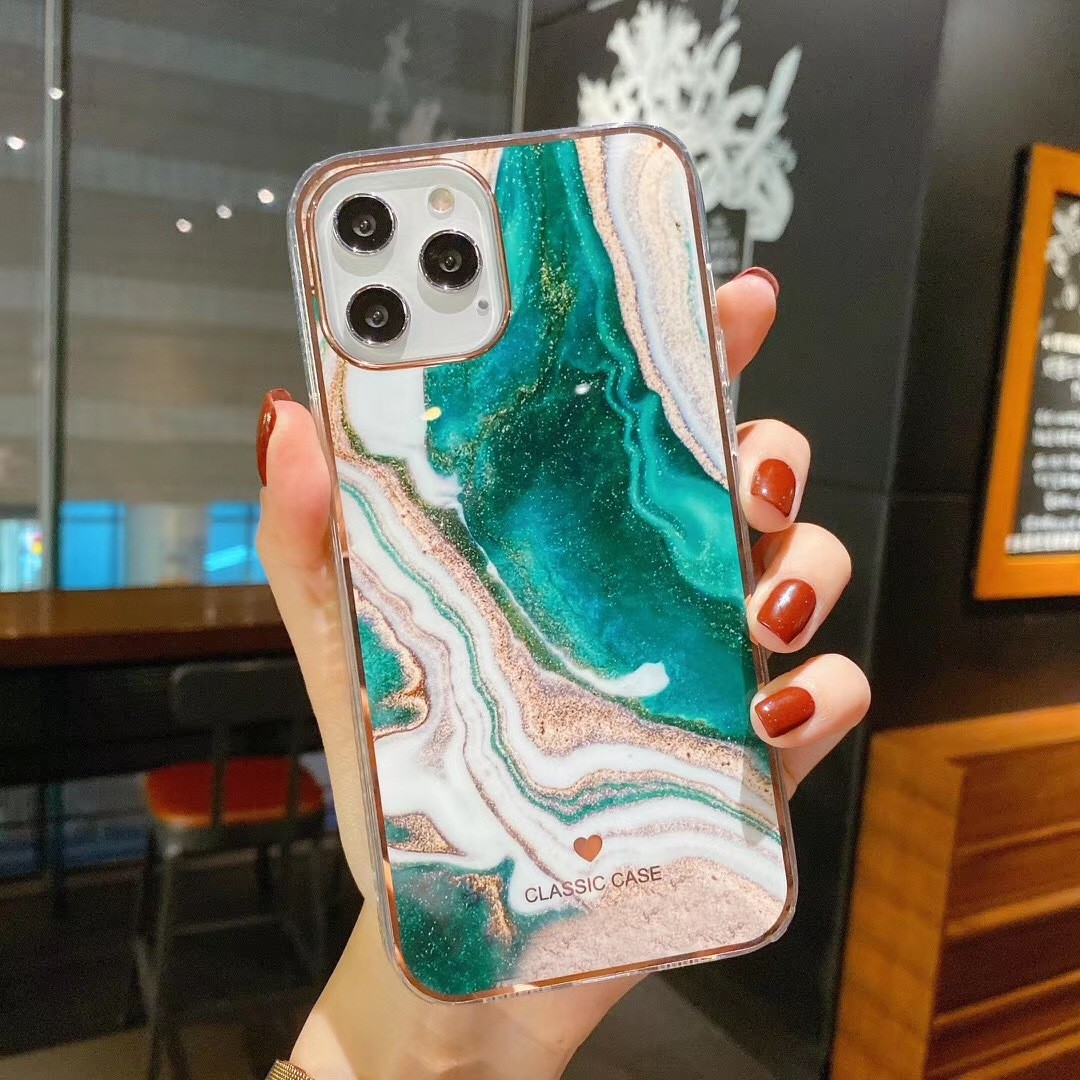 BiDa Marble Phone Case Shock Free Classic Gold Foil Protective Case For Iphone 11 Pro