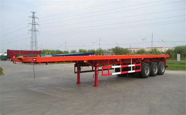 20&40ft Flatbed trailer with tri axles FUWA or BPW truck trailer steel material