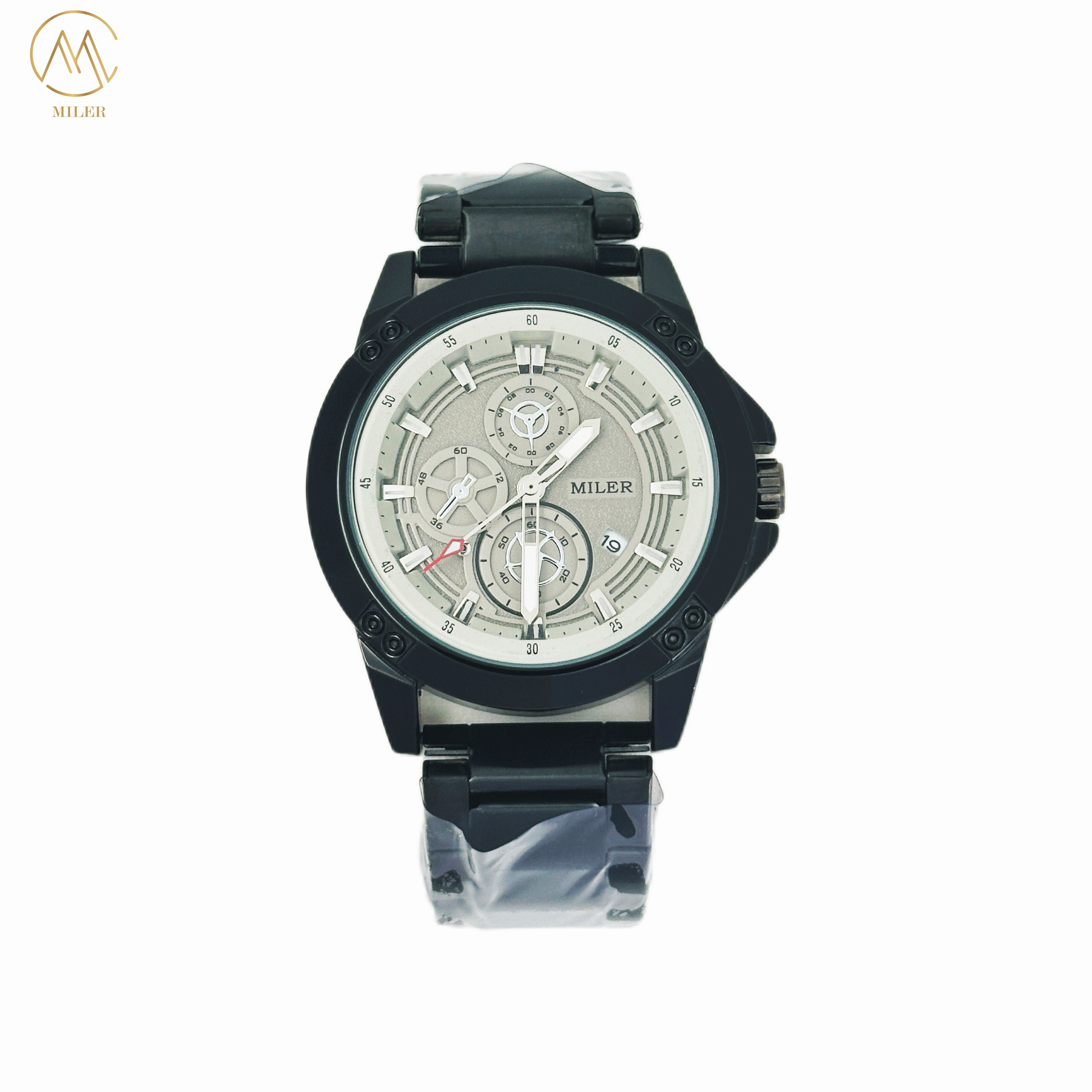 Custom Logo Fashion Business Three-Eye Chronograph Men′s Watch Quartz Movement