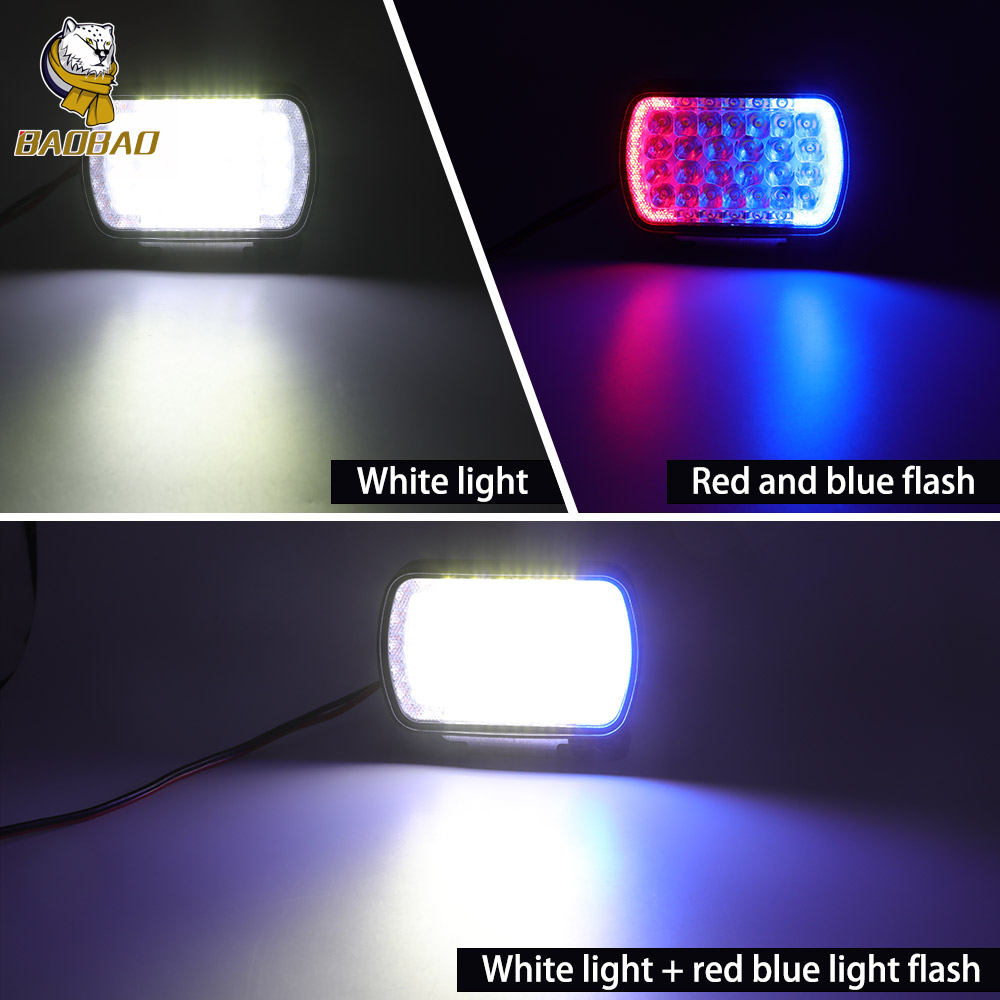 Plastic 12V Blue Red Flash Universal Moto LED Headlight