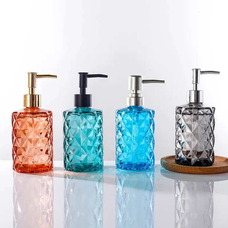 Collar Material Borosilicate Glass Squeeze Type Press Glass Bottle for Hand Sanitizer