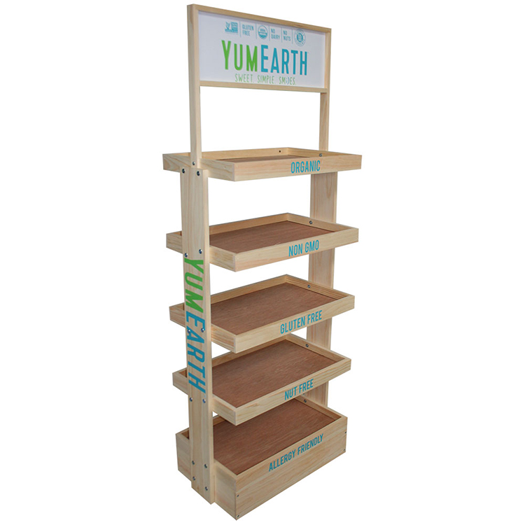 Skin Care Product Wood Display Rack For Facial Cleanser