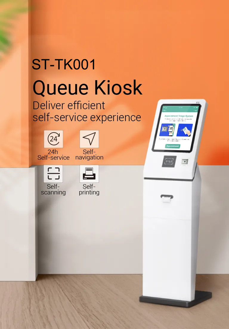 Standing Touch Screen Monitor Self-Service Kiosk Multifunction Self Service Terminal