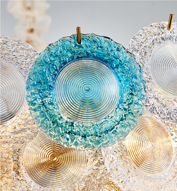 Soft Brightness Colorful Glass Disc Pendant Lights E14 AC 110 - 250V