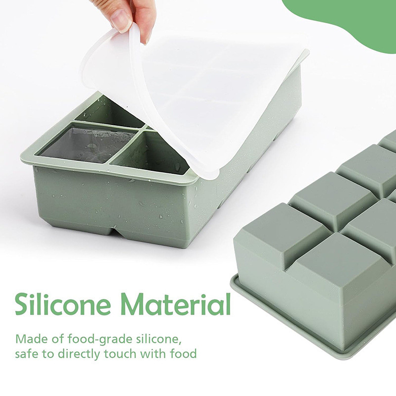 Easy To Clean Pink Silicone Ice Cube Trays Leak Proof Lid BPA Free Large Size Ideal for Cocktails Whiskey Baby Food