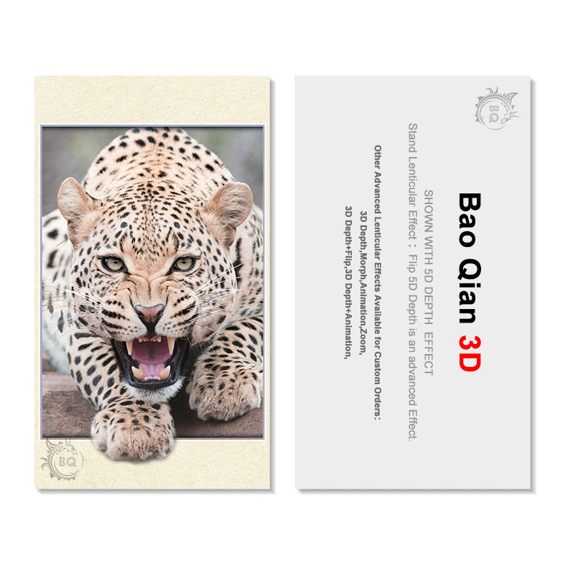 Customized Logo 3D Lenticular Card / Shaped Stand Holographic Business Cards