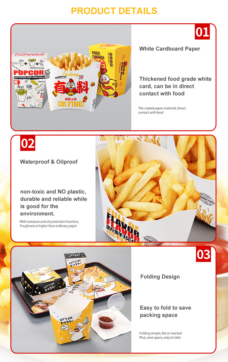 Biodegradable Takeaway Fast Food Paper Box Custom CMYK Color Printing