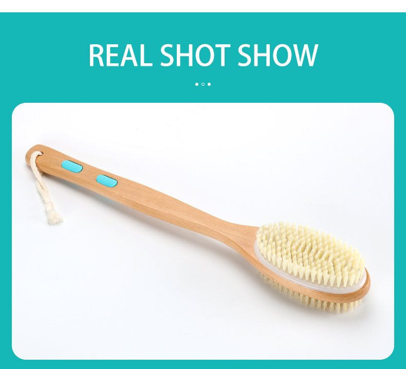 Double Sized Dry Brush Long Handle Bath Body Back Exfoliate Shower Brush