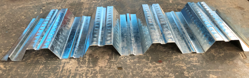 Finished product of metal decking