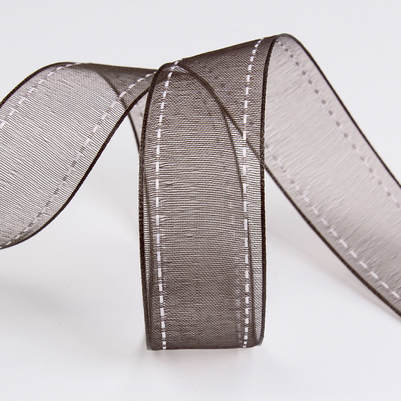 25mm|38mm Stitched Edge Polyester Organza Ribbon for Flower Gift Packing
