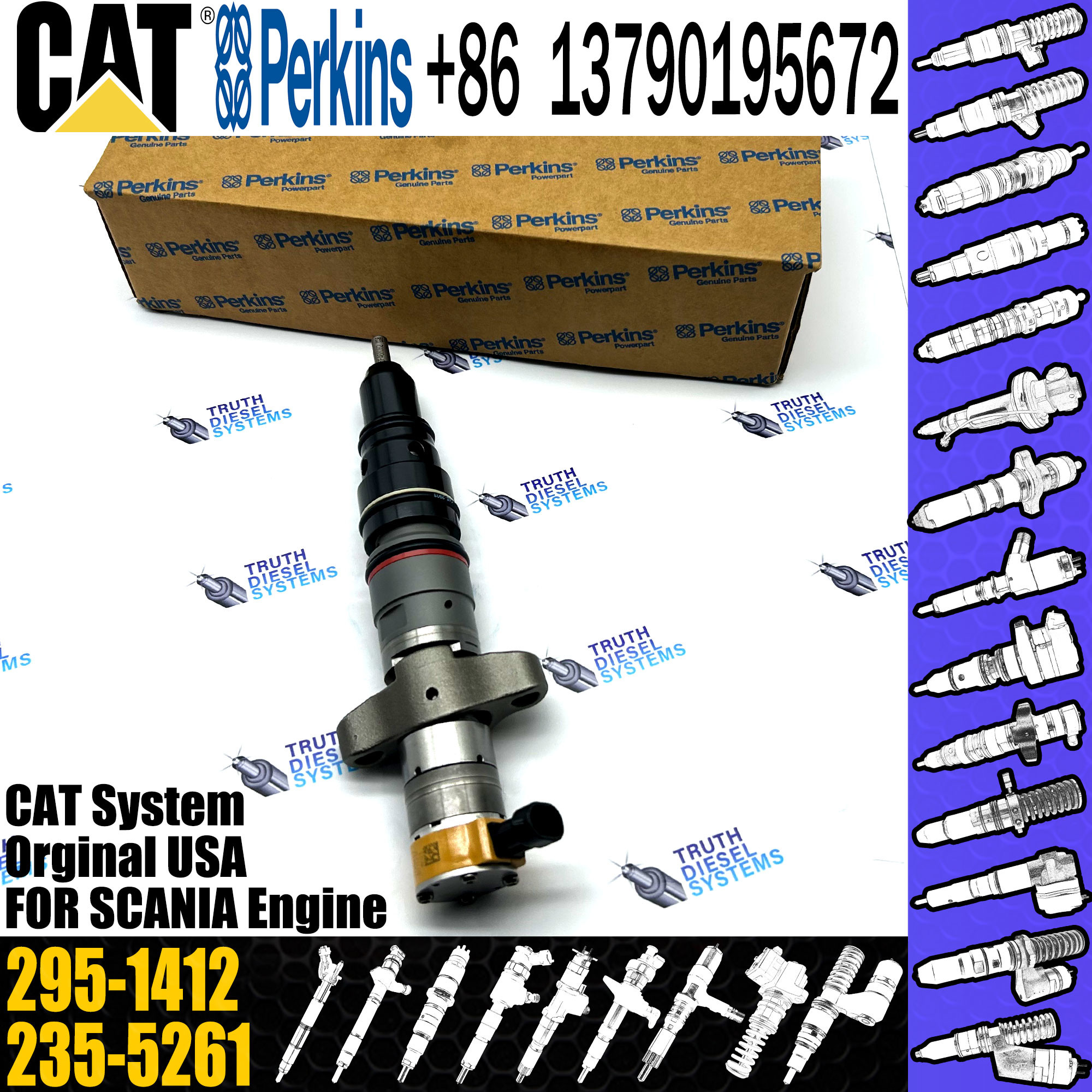 Common rail Injector Diesel Pump fuel Injector Sprayer 268-1836 268-1840 268-1839 295-1412 for CAT C7 Engine