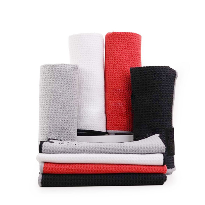 Waffle Microfiber Golf Towel Fitness Cooling Towel Customized Logo With OPP Bag