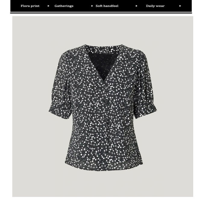 GRS recycled Polyester Womens Short Sleeve Blouses