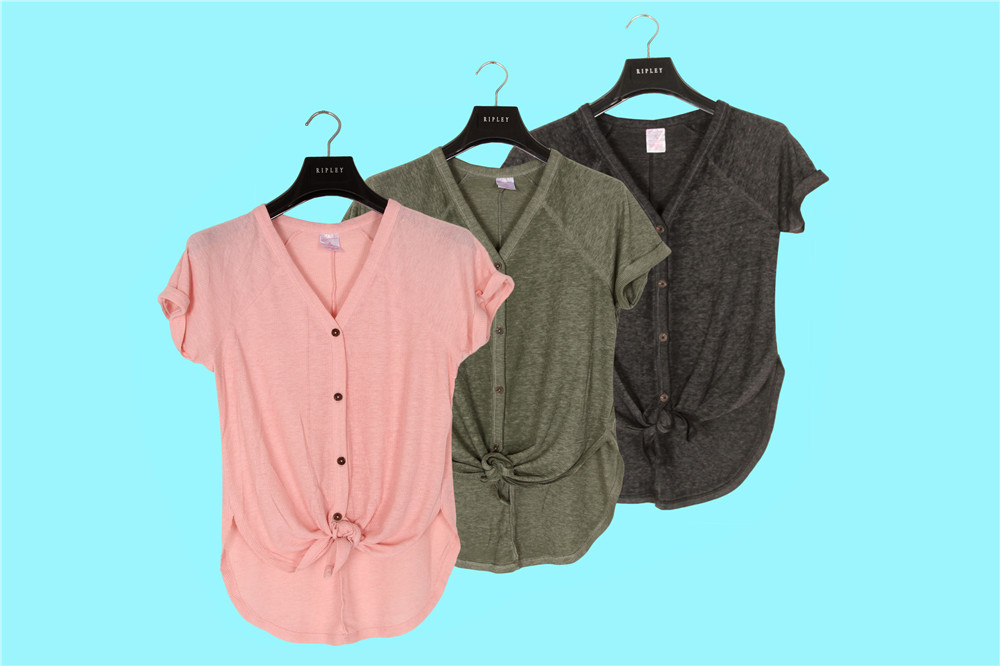 S M L XL 2XL Stockpapa 3 Colors Ladies Casual Tops