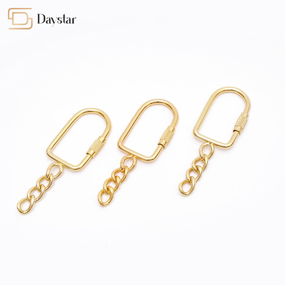 Diy Keychain Crafts / Jewelry Making Metal Locking Carabiner Keychain With Jump Rings