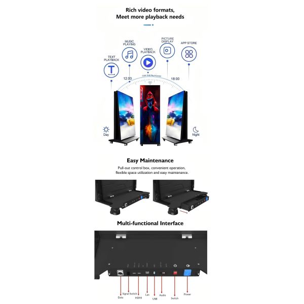P2 Foldable LED poster screen LED Poster Display