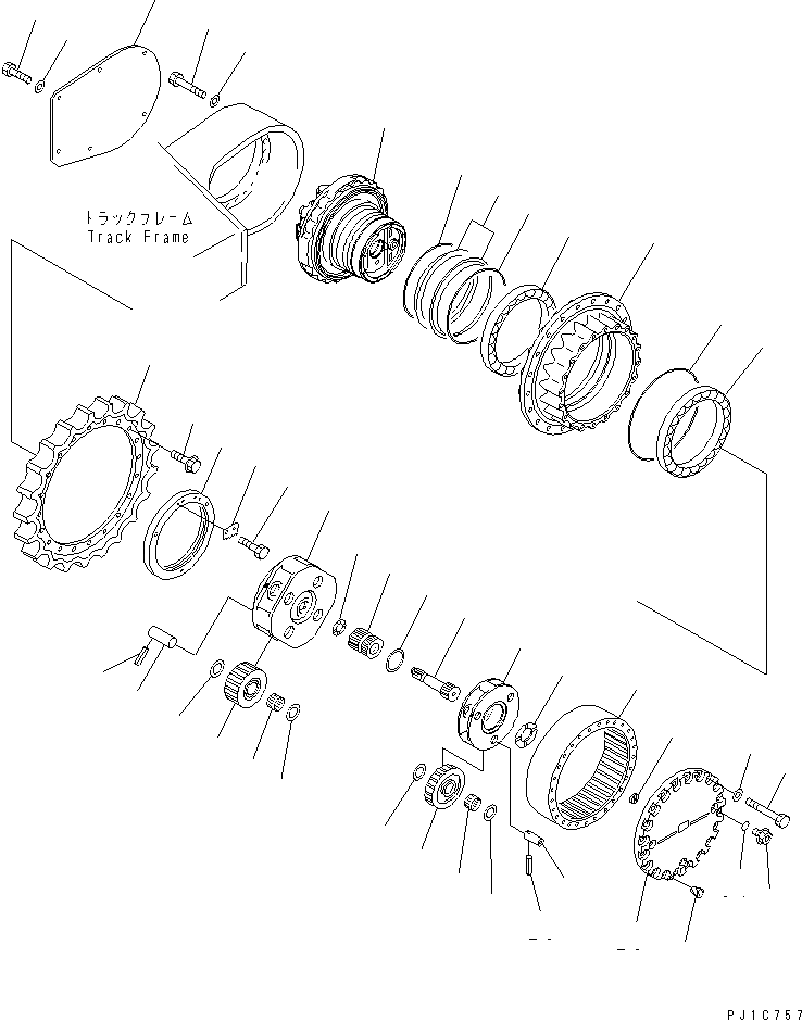PC300-7 PC300-8 Crawler Travel Drive , 708-8H-00320 Final Drive Assembly