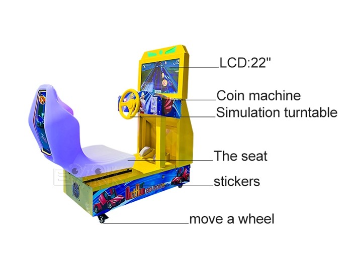 Supermarket Amusement 22" Kids Racing Game Machine With HD LCD Screen