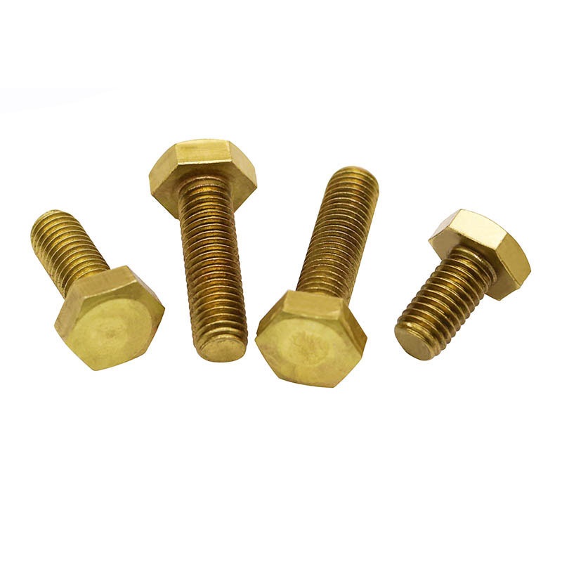 Plain Finish Brass DIN933 DIN931 Hexagon Hex Head Bolts for Construction