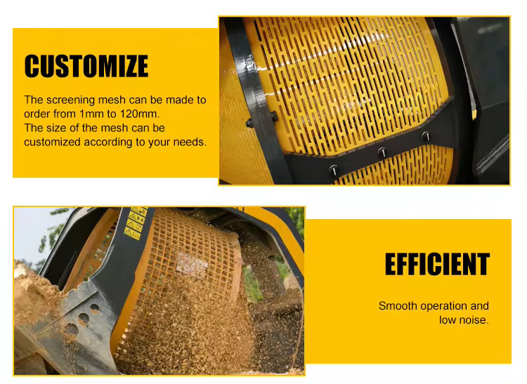 Rotary Screening Bucket Excavator Attachments Hydraulic Drum Screening Hopper Rotating Screening Bucket