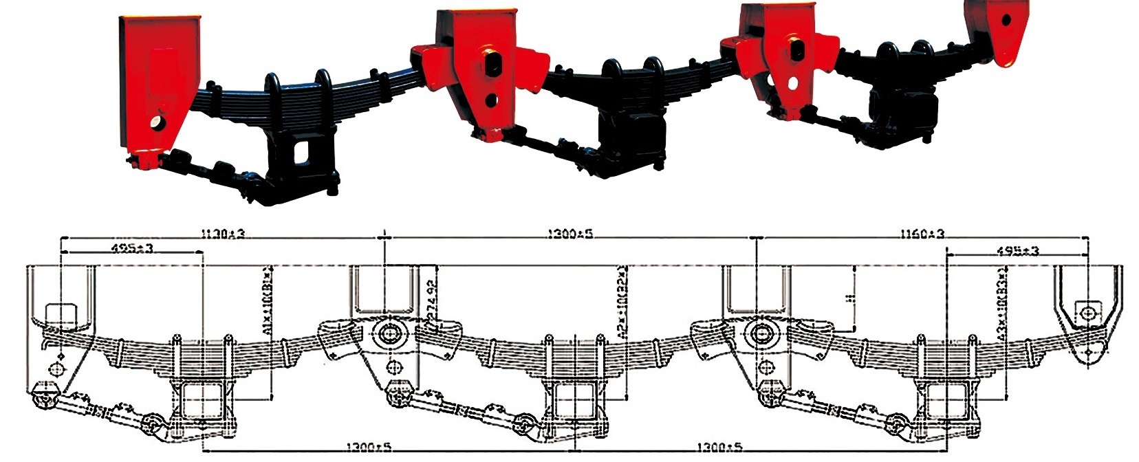 Heavy Duty Axle Trailer Suspension 20CM Hole Greaseless Powdered Metal 90mm