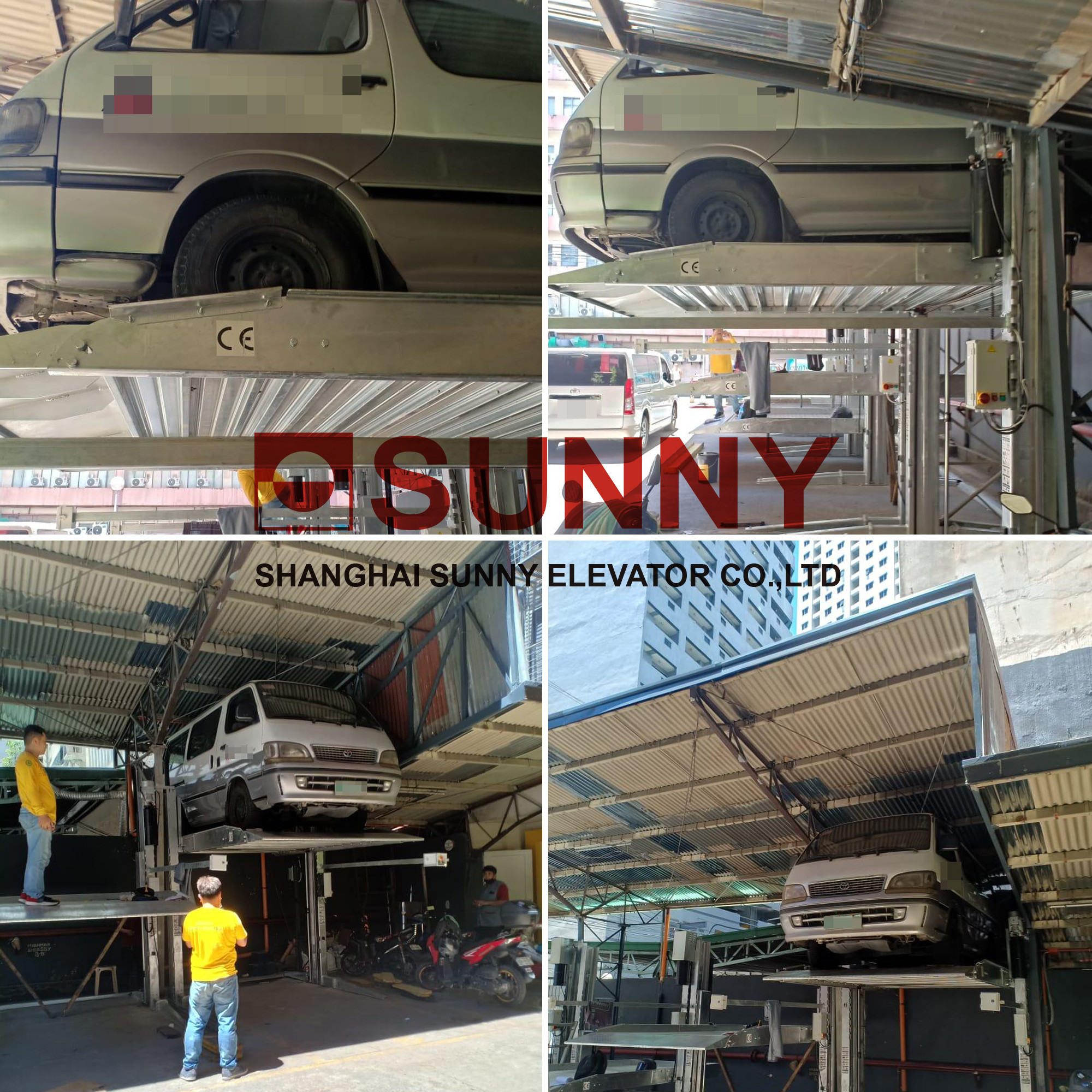 60fpm 2955Kg Vehicle Auto Parking Lift Stainless Steel Cab Walls