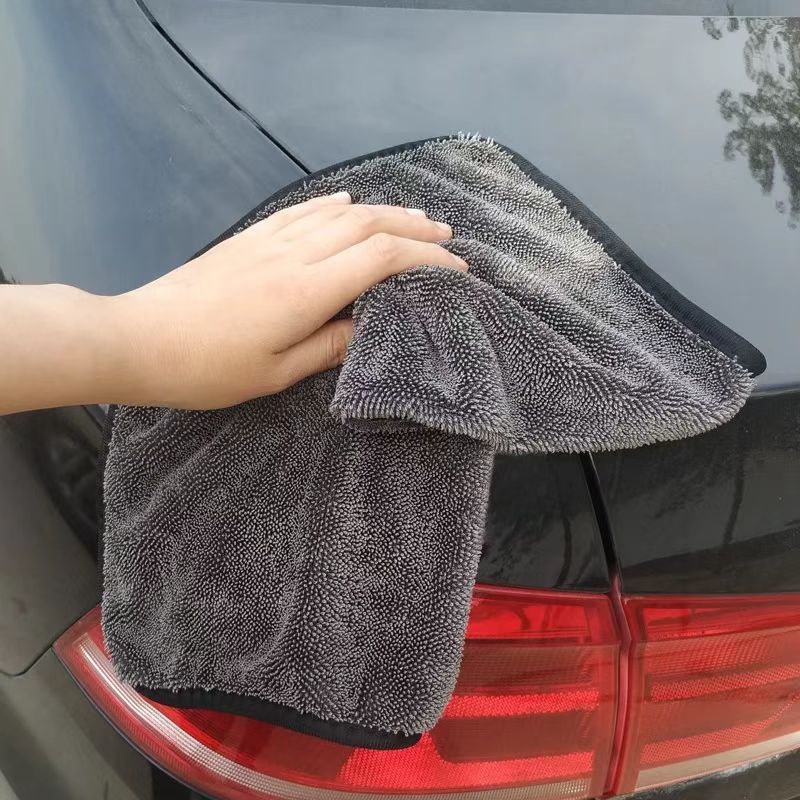 Rectangle Microfiber Car Cleaning Cloth Double Layer Absorbent Towel for Car Wash