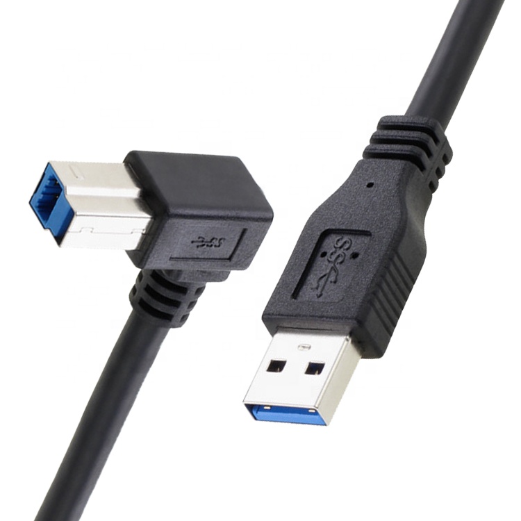 High Speed 5Gbps 90 Degree Right Angle USB 3.0 A Male to USB B Type Printer Cable