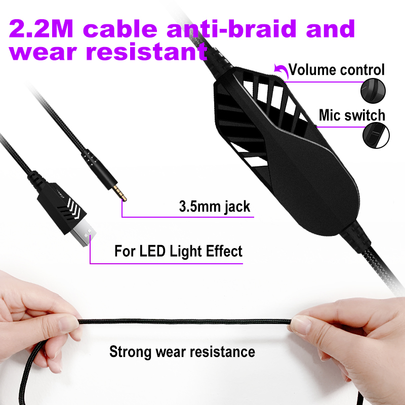 Waterproof 7.1 Noise Cancelling Gaming Headset With Mic For PC PS4 Xbox Free Sample