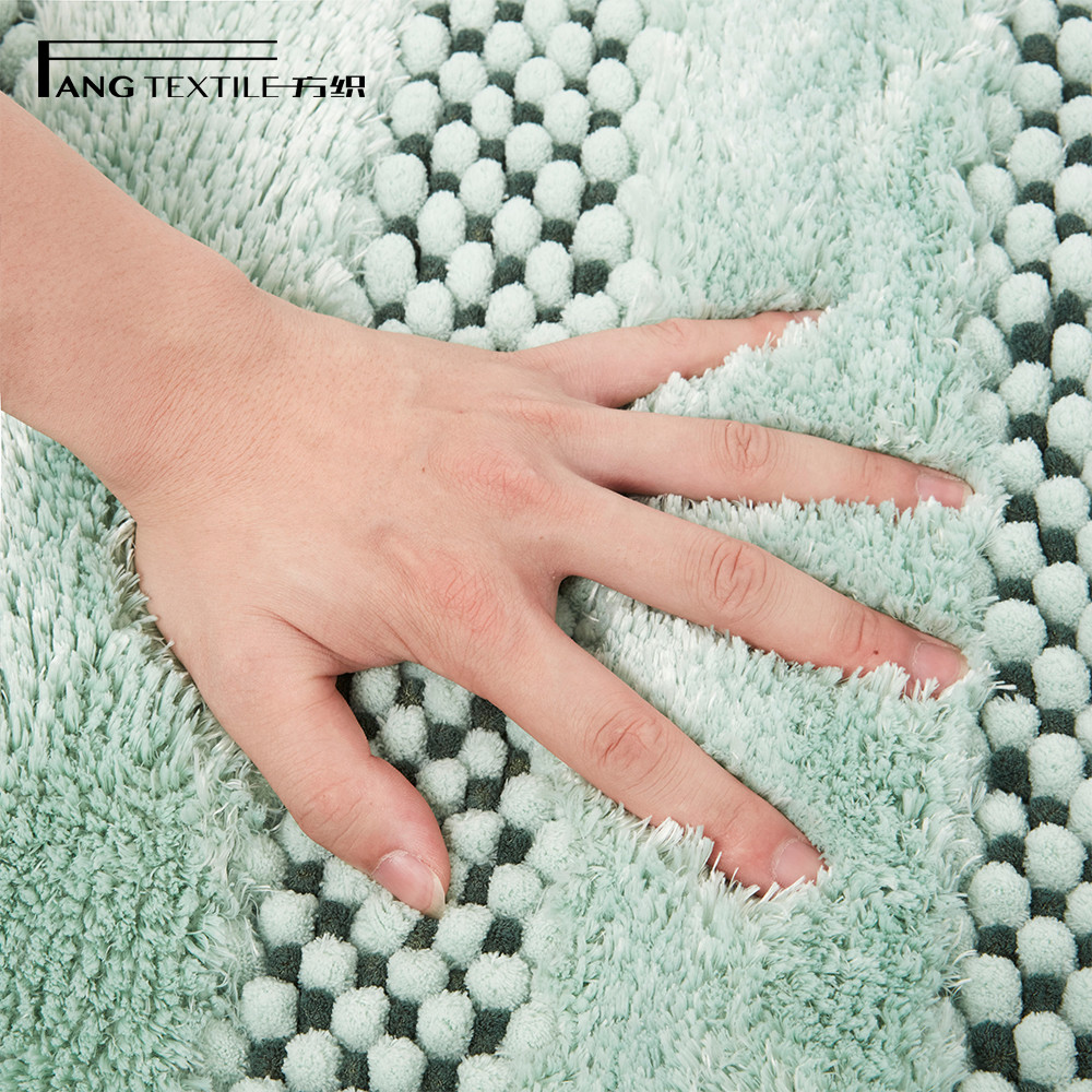Antibacterial 0.8 Inch Pile Shaggy Chenille Bathroom Rugs