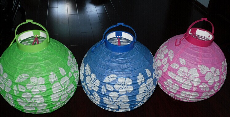 Battery lanterns LED paper lantern Solar lantern Different printing according to your request