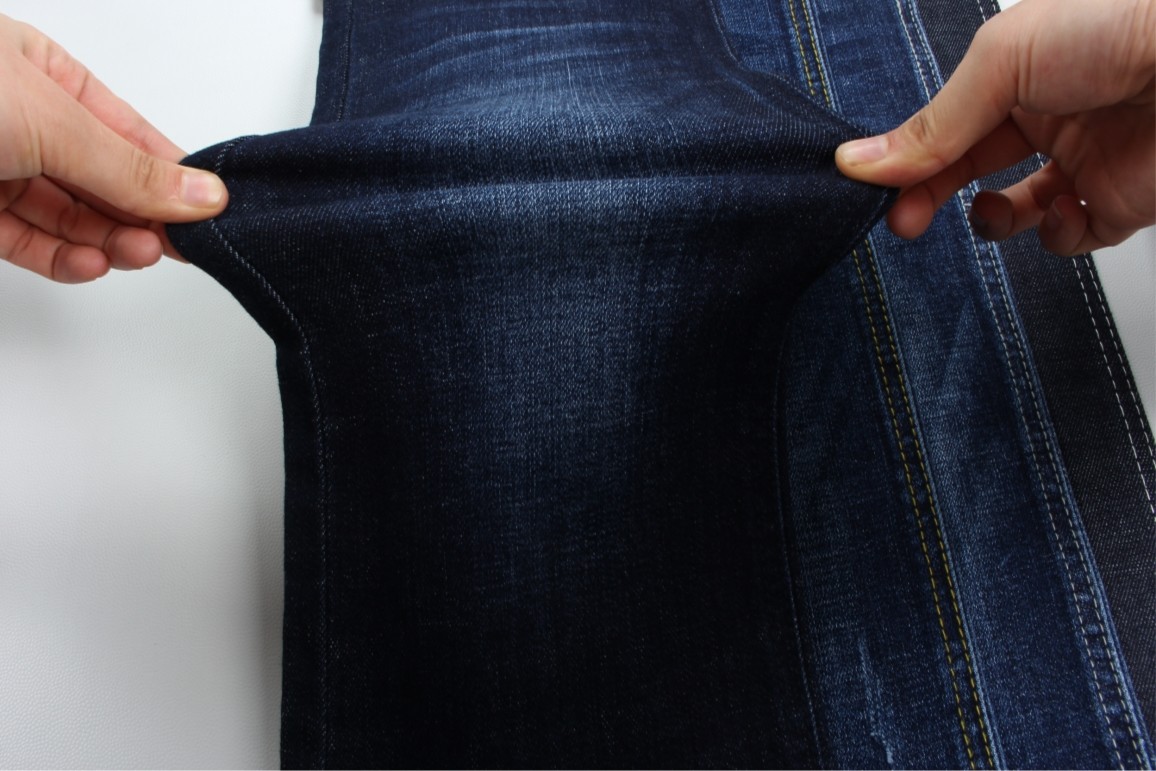 Hot Sell And Wholesale Dark Blue Crosshatch Slub Denim Jeans Fabric