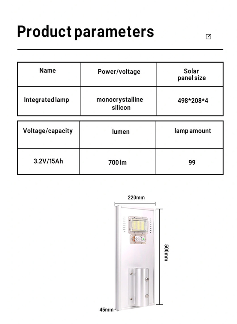 Commercial Solar Square Aluminum Street Light 4 Heads Super Bright 200W 1000x220x50mm