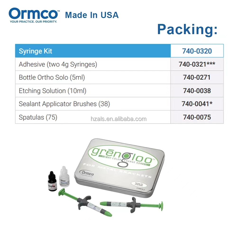 Original Ormco Grengloo Syringe Refill 4g Per Tube 740-0321 For Dental Orthodontic