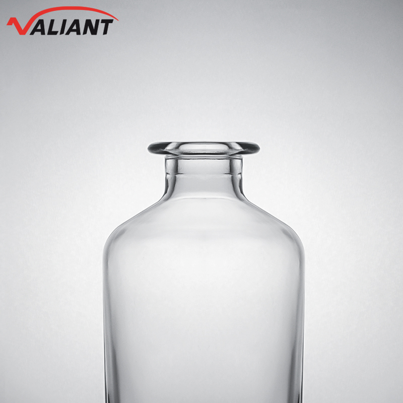 Decal Glass Bottle for Gin Rum Champagne Brandy Whisky Short Neck Clear or Customized