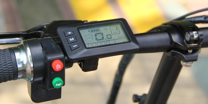 Black Red Foldable Electric Bike , Mini Foldable Bicycle LCD Digital Display