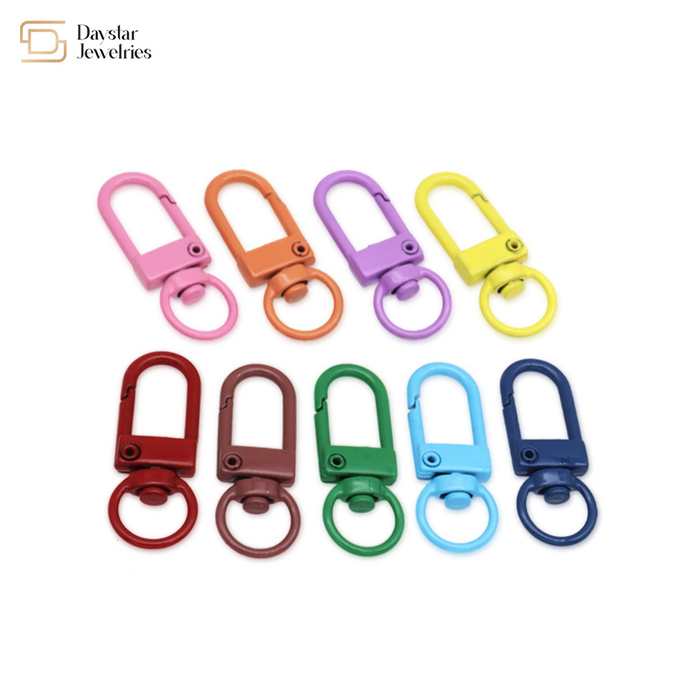 Metal Swivel Lanyard Trigger Snap Hook Colorful For Backpack Charms Toy Zipper Pulls