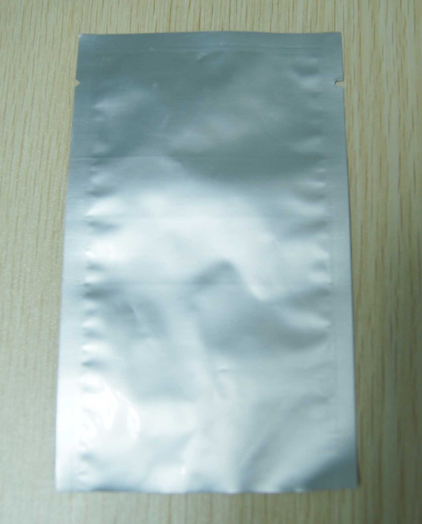Three side seal flat aluminum foil pouch packaging slivery surface moisture proof